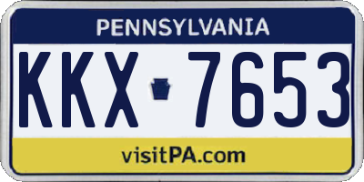 PA license plate KKX7653