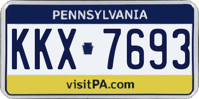 PA license plate KKX7693