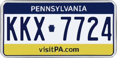 PA license plate KKX7724