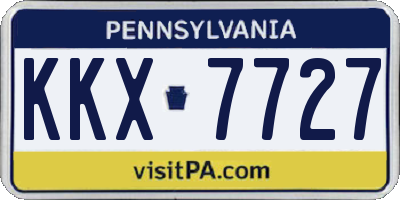 PA license plate KKX7727