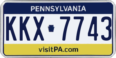 PA license plate KKX7743