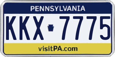 PA license plate KKX7775