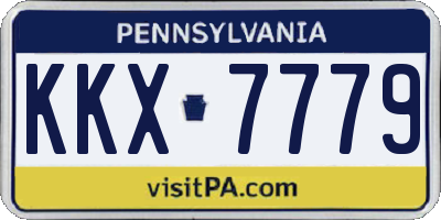 PA license plate KKX7779