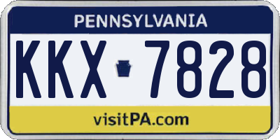 PA license plate KKX7828