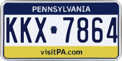 PA license plate KKX7864