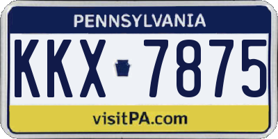 PA license plate KKX7875