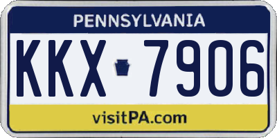 PA license plate KKX7906