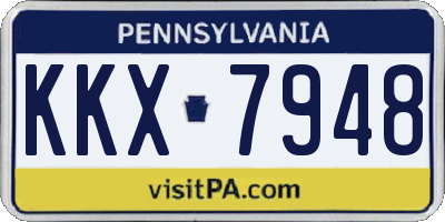 PA license plate KKX7948