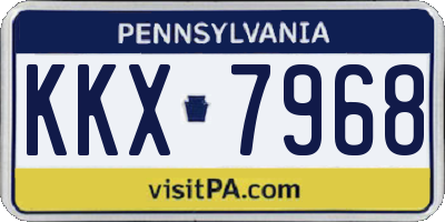 PA license plate KKX7968
