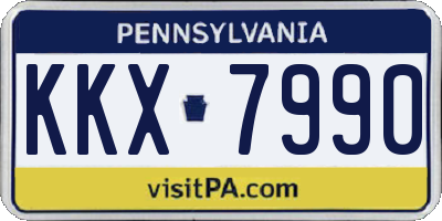 PA license plate KKX7990