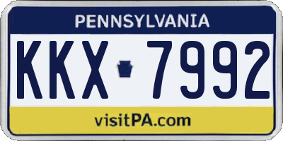 PA license plate KKX7992