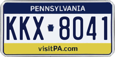 PA license plate KKX8041