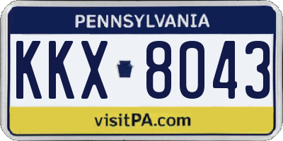 PA license plate KKX8043