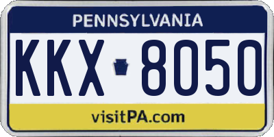 PA license plate KKX8050