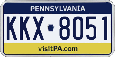 PA license plate KKX8051
