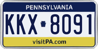 PA license plate KKX8091