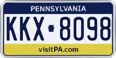 PA license plate KKX8098