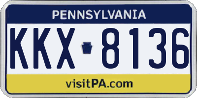 PA license plate KKX8136