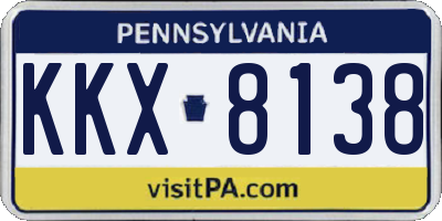 PA license plate KKX8138