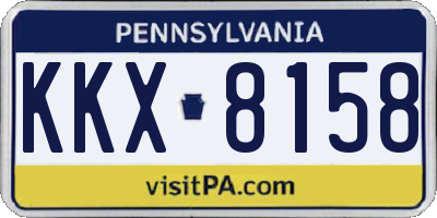 PA license plate KKX8158