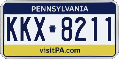 PA license plate KKX8211