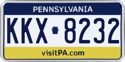 PA license plate KKX8232