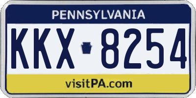 PA license plate KKX8254
