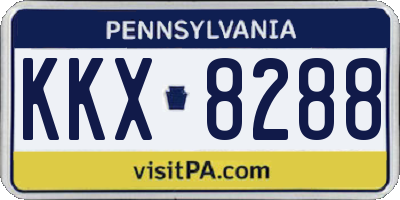 PA license plate KKX8288