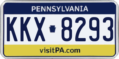 PA license plate KKX8293