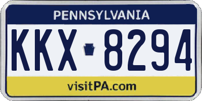 PA license plate KKX8294