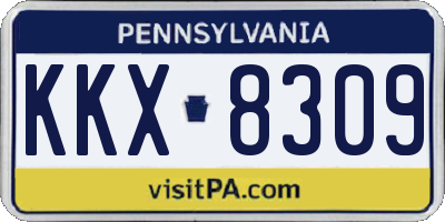 PA license plate KKX8309