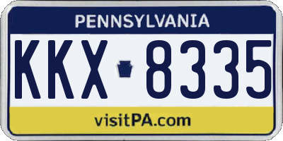 PA license plate KKX8335