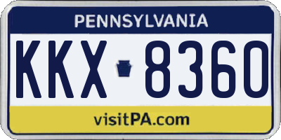 PA license plate KKX8360