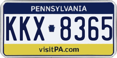 PA license plate KKX8365