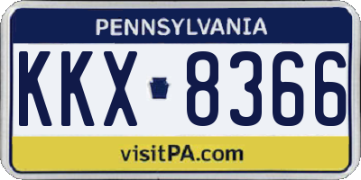 PA license plate KKX8366