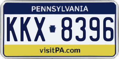 PA license plate KKX8396