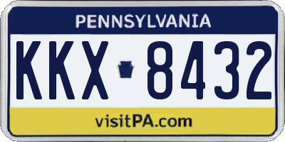 PA license plate KKX8432