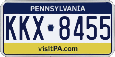 PA license plate KKX8455