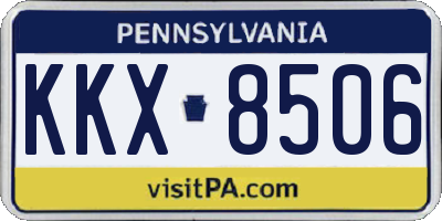 PA license plate KKX8506