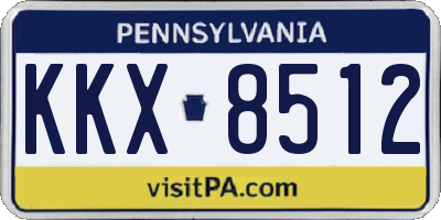 PA license plate KKX8512