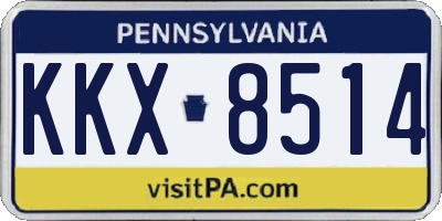 PA license plate KKX8514