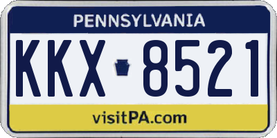 PA license plate KKX8521