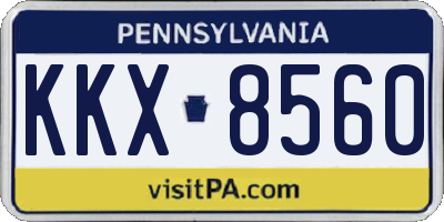 PA license plate KKX8560