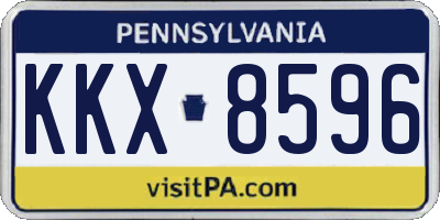 PA license plate KKX8596