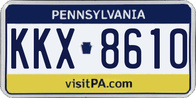 PA license plate KKX8610