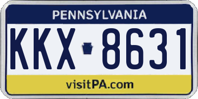 PA license plate KKX8631