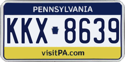 PA license plate KKX8639