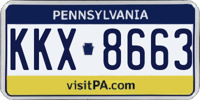 PA license plate KKX8663