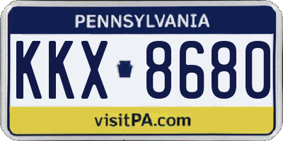 PA license plate KKX8680