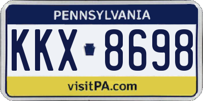 PA license plate KKX8698